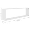 vidaXL Wall Cube Shelf 2 pcs White 100x15x30 cm Engineered Wood