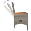 vidaXL Reclining Garden Chairs with Cushions 2 pcs Grey Poly Rattan