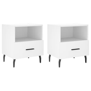 vidaXL Bedside Cabinets 2 pcs White 40x35x47.5 cm Engineered Wood