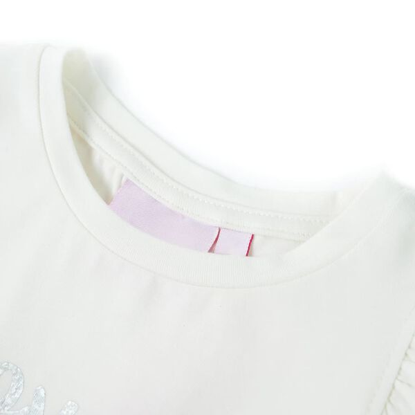Kids' T-shirt with Ruffle Sleeves White 104