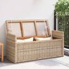 vidaXL Storage Bench with Cushion Natural 110 x 40 x 50 cm Rattan