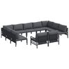 vidaXL Garden Sofa Set with Cushion 11 pcs Black Steel