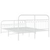 vidaXL Metal Bed Frame without Mattress with Footboard White 150x200cm