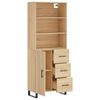 vidaXL Highboard Sonoma Oak 69.5x34x180 cm Engineered Wood