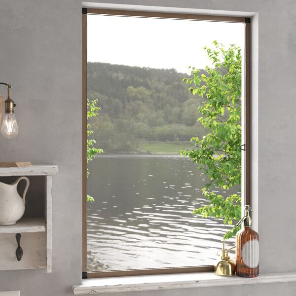 vidaXL Insect Screen for Windows Brown 90x120 cm