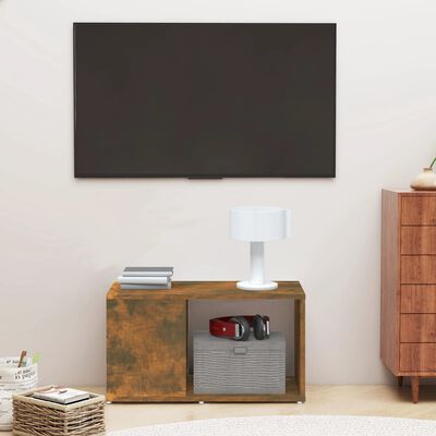 vidaXL TV Cabinet Smoked Oak 60x24x32cm Engineered Wood