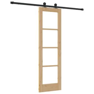 vidaXL Sliding Door ORKDAL 61 x 198.5 cm Solid Pine Wood and Glass
