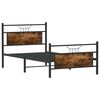 vidaXL Bed Frame without Mattress Smoked Oak 107x203 cm Engineered Wood