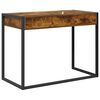 vidaXL Desk with Storage Smoke Oak 100 x 50 x 75 cm Engineered Wood