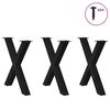 vidaXL Dining Table Legs X-Shaped 3 pcs Black 80x(72-73) cm Steel