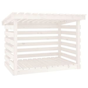 vidaXL Firewood Rack White 108x73x79 cm Solid Wood Pine