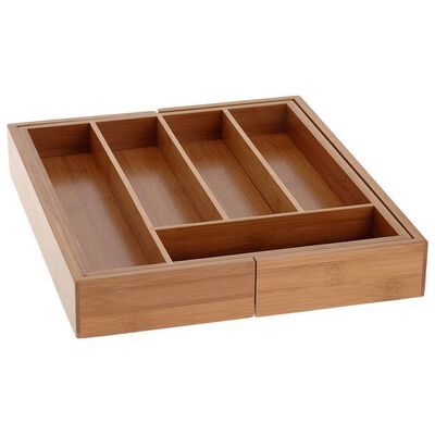 Excellent Houseware Extendable Cutlery Tray Bamboo