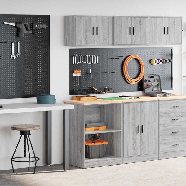 vidaXL Garage Cabinets 2 pcs Grey Sonoma Engineered Wood