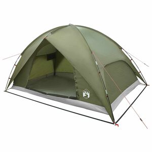 vidaXL Camping Tent with Rainfly Water-resistant 4-Person Olive Green