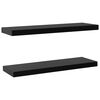 vidaXL Wall Mounted Shelf | Set of 2 | Black | MDF | 100x20x3.8 cm