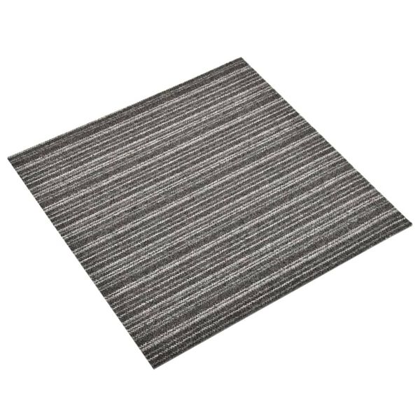 vidaXL Carpet Floor Tiles 20 pcs 5 m² 50x50 cm Striped Anthracite