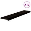 vidaXL Stair Treads 12 pcs Dark Brown 120x25x2 cm Solid Wood Oak