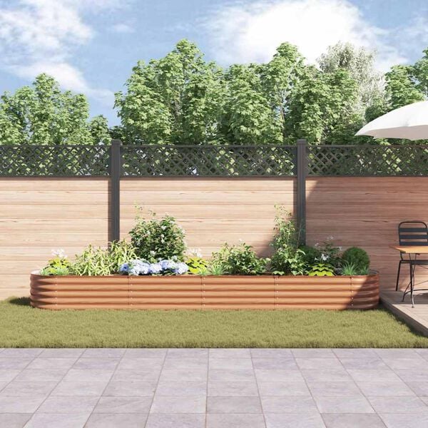vidaXL Raised Bed Brown 400 x 80 x 44 cm Steel