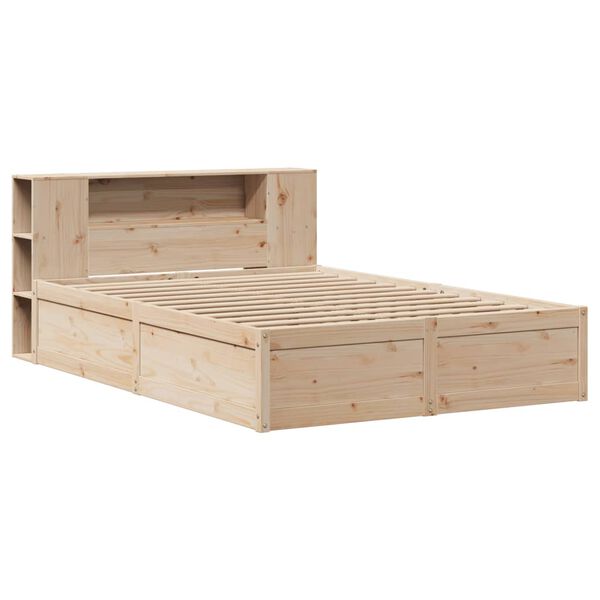 vidaXL Bed Frame without Mattress 150x200 cm King Size Solid Wood Pine