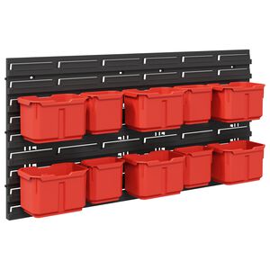 vidaXL Container Rack Manual Black and Red 77.5 x 2 x 39 cm PP