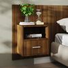 vidaXL Wall-mounted Bedside Cabinet Brown Oak