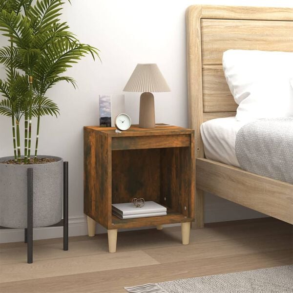 vidaXL Bedside Cabinets 2 pcs Smoked Oak 40x35x50 cm