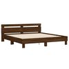 vidaXL Bed Frame with LED without Mattress Brown Oak 160x200 cm