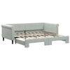 vidaXL Daybed with Trundle without Mattress Light Grey 90x190 cm Single