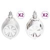 vidaXL 70 Piece Christmas Bauble Set Silver and White