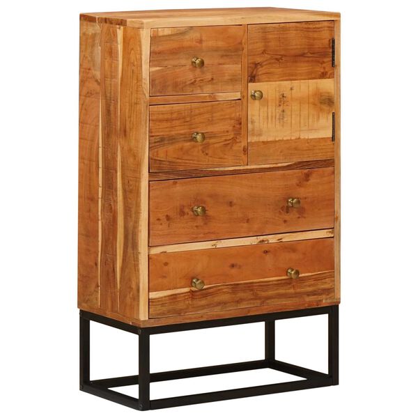 vidaXL Chest of Drawer Natural 55 x 30 x 90 cm Solid Acacia Wood