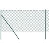 vidaXL Chainlink Fence Ground Fix 25 x 1.4 m PVC-Coated Steel Green