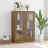 vidaXL Vitrine Cabinet Brown Oak 82.5x30.5x115 cm Engineered Wood