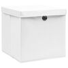 vidaXL Storage Boxes with Covers 10 pcs 28x28x28 cm White