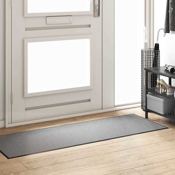 vidaXL Doormat Grey and Black 60 x 180 cm Polypropylene and vinyl