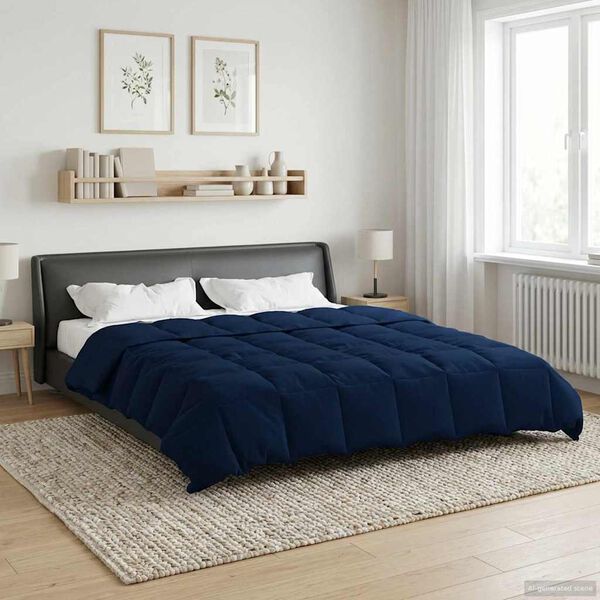 vidaXL Full Year Duvet Quilted Dark Blue 240 x 260 cm Microfiber