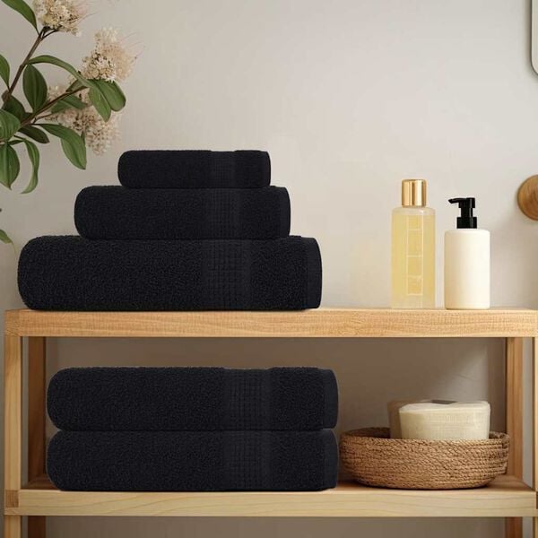 vidaXL Wash Towels "FROGN" 4 pcs Black 30x30 cm 360 gsm