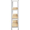 vidaXL 4-Layer Storage Shelves 2 pcs Silver Steel&Engineered Wood
