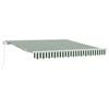 vidaXL Awning Retractable Green and White 300 x 250 x 165 cm Polyester
