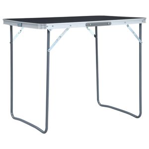 vidaXL Foldable Camping Table with Metal Frame 80x60 cm Grey