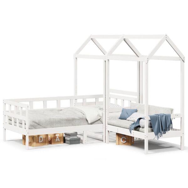 vidaXL Day Bed Set with Roof without Mattress White 80x200 cm