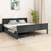 vidaXL Bed Frame without Mattress Dark Grey Solid Wood Pine 200x200 cm (322208+321990)