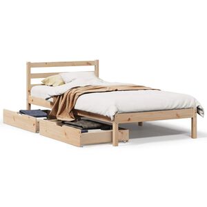 vidaXL Bed Frame without Mattress 75x190 cm Small Single Solid Wood Pine