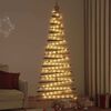 vidaXL Christmas Tree with 130 LEDs Natural 210 cm Solid Ash wood