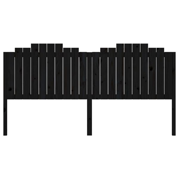 vidaXL Bed Headboard Black 206x4x110 cm Solid Wood Pine
