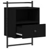 vidaXL Bedside Cabinets Wall-mounted 2 pcs Black 40x30x61 cm Engineered Wood
