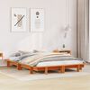 vidaXL Bed Frame without Mattress Wax Brown 150x200 cm King Size Solid Wood Pine