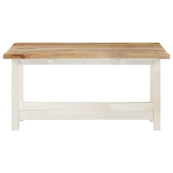 vidaXL Extendable Coffee Table White 90x(45-90)x45 cm Solid Mango Wood