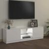 vidaXL TV Cabinet with LED Lights High Gloss White 120x30x36 cm