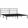 vidaXL Metal Bed Frame without Mattress with Headboard Black 180x200cm
