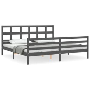 vidaXL Bed Frame without Mattress Grey 200x200 cm Solid Wood